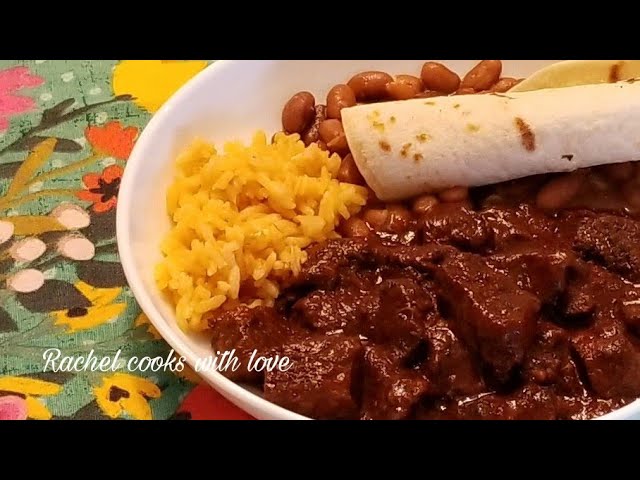 CARNE CON CHILE COLORADO | Beef In Red Chile Sauce ❤