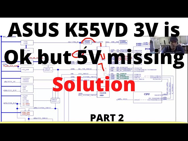 ASUS K55VD 3V Ok but 5V missing Solution Part 2 | Hindi | Online Chiplevel Laptop Repairing Course