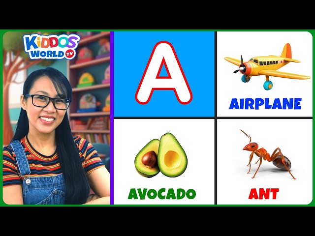 Learn the Alphabet, ABC Letters and English Vocabulary with Miss V of Kiddos World TV