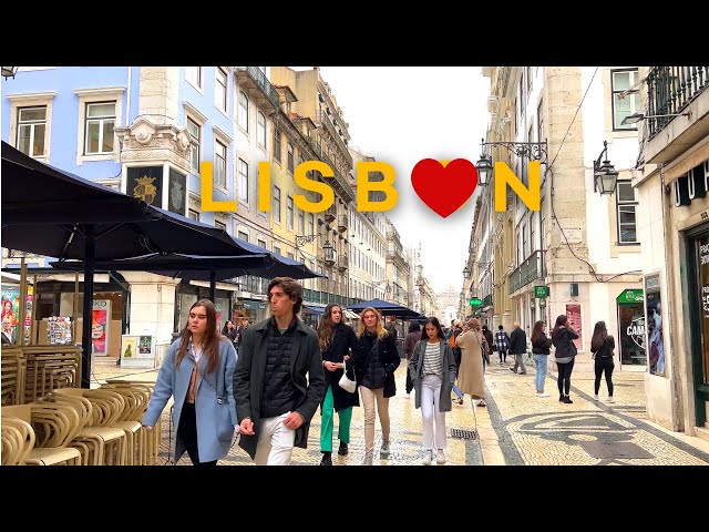 [4K] 🇵🇹Alice in Portugal: Walking Lisbon : from Rossio to Comercio Square/Lunch at Uma 🍲🍷Feb. 2022