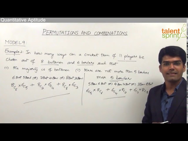 Permutations and Combinations | Model 9 - Combination Conditional Type 2 | Quantitative Aptitude