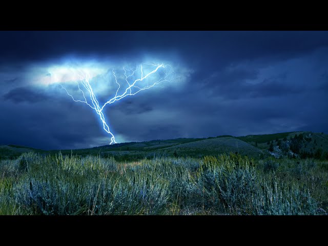 Thunderstorm Sounds for Sleep with Wind White Noise ⚡ Lightning & Thunder 10 Hours