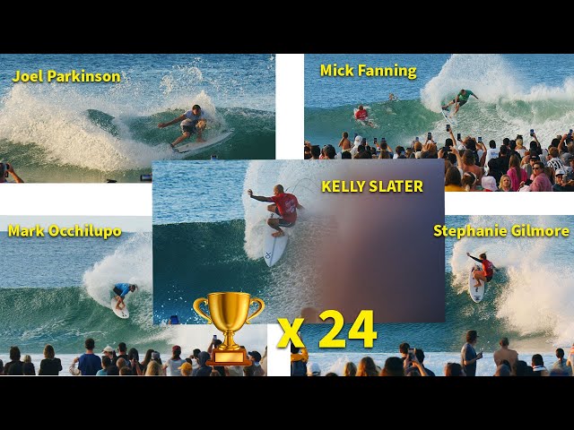 24 WORLD SURFING TITLES IN ONE HEAT INCLUDING KELLY SLATER??