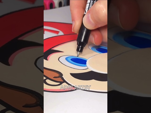Drawing Super Mario with Posca Markers! #shorts