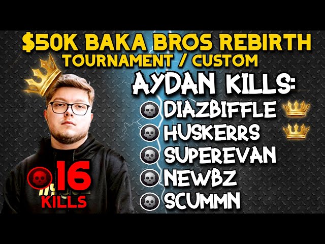 *NEW* WARZONE Aydan Kills DiazBiffle & Huskerrs / $50k Baka Bros Rebirth Tournament