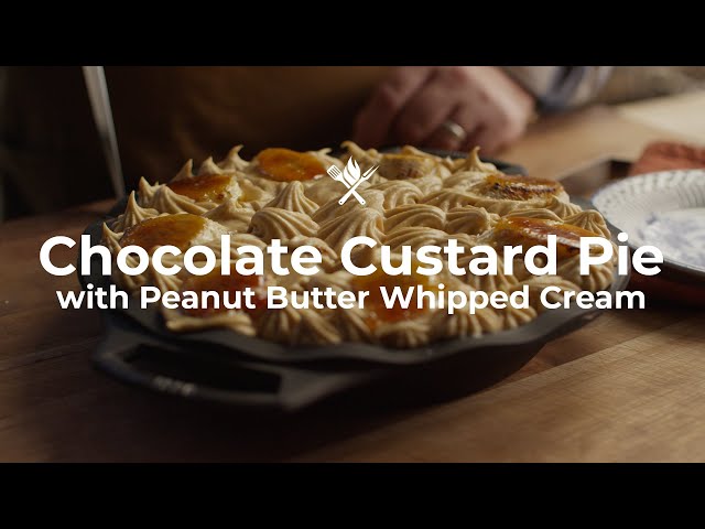 Chocolate Custard Pie with Peanut Butter Whipped Cream
