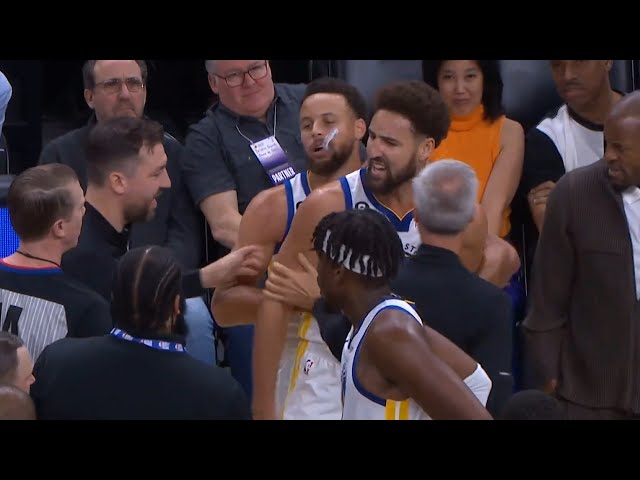 Klay Thompson ejected for getting chippy with Devin Booker then has words for Suns bench 😳