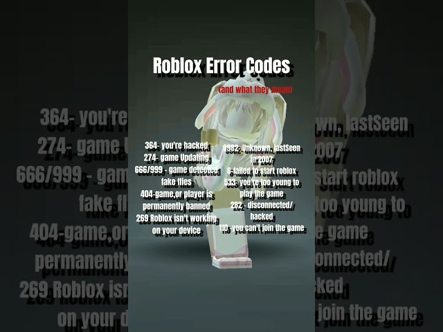 Roblox Error Codes Meaning🤫