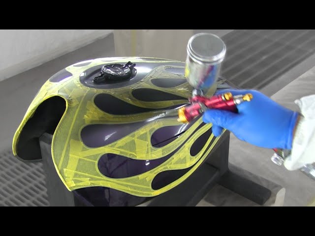 How to paint Ghost flames / Painting method Pearl painting / Motorcycle painting