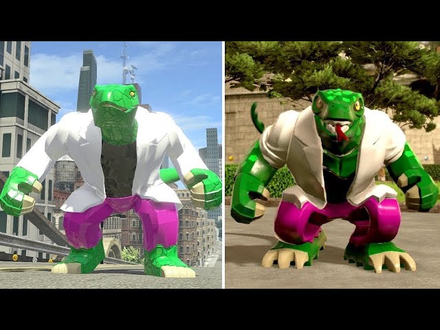 Evolution of Lizard in LEGO Marvel Videogames