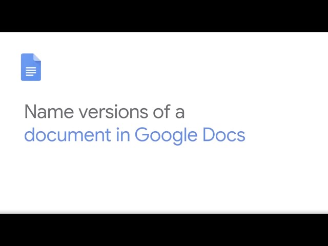 Name versions of a document in Google Docs