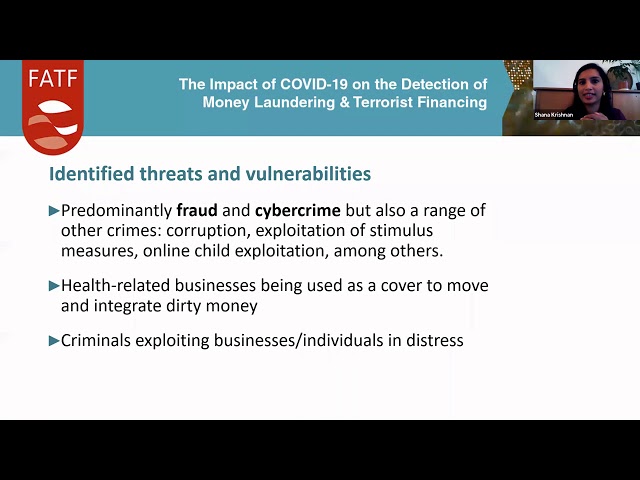 Webinar: COVID-19 Related Money-Laundering and Terrorism-Financing Risks