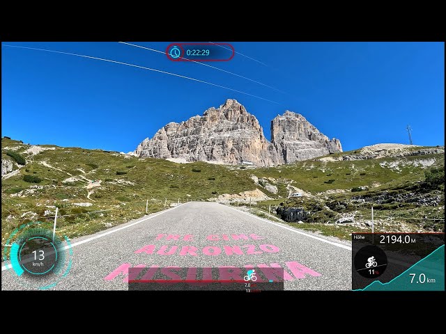 Ultimate Uphill Indoor Cycling Workout Tre Cime Di Lavaredo Dolomites Garmin 4K Video