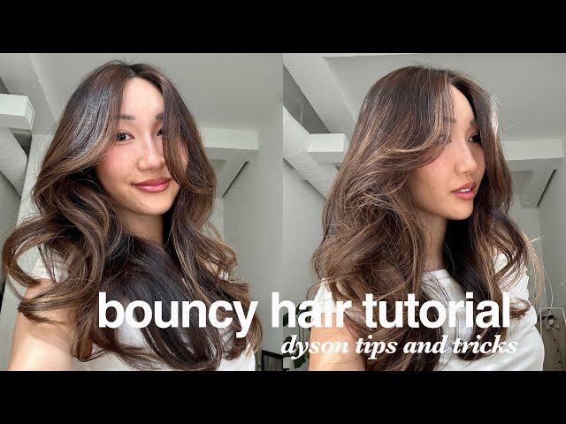 how to get voluminous bouncy hair and my hair care routine | dyson airwrap tutorial tips