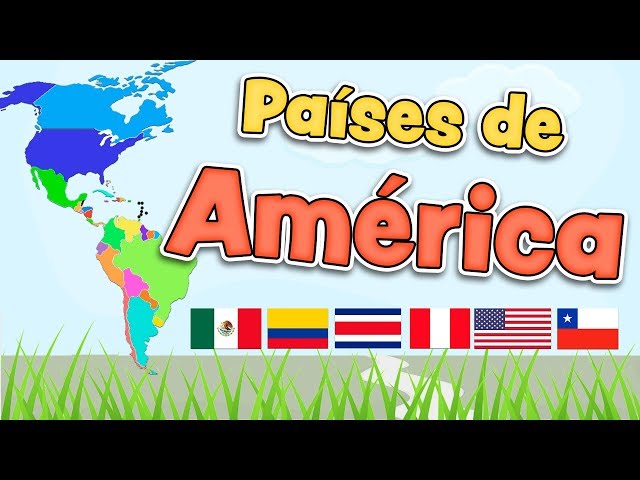 Countries of america in Spanish - Map, flags and capitals