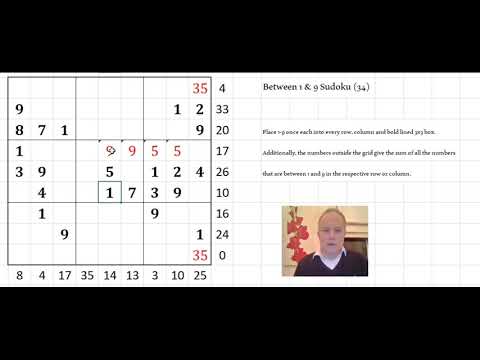 "Sandwich Sudoku"/Between 1&9 Sudoku