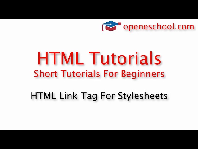 HTML Tutorials For Beginners - HTML Link Tag For Stylesheets