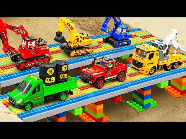 New Bridge Construction Vehicles, Crane, Dump Truck Toys, Transport Vehicles - Funny Car toys