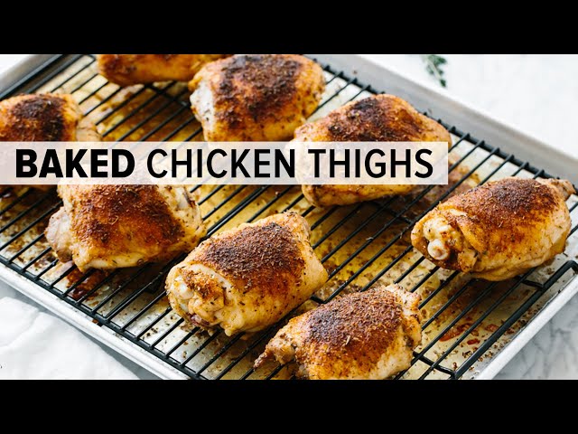 CRISPY BAKED CHICKEN THIGHS | gluten-free, paleo, keto recipe