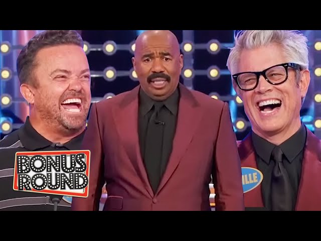 JACKASS FAMILY FEUD! Johnny Knoxville, Wee Man & The Jackass Cast Play Family Feud With Steve Harvey
