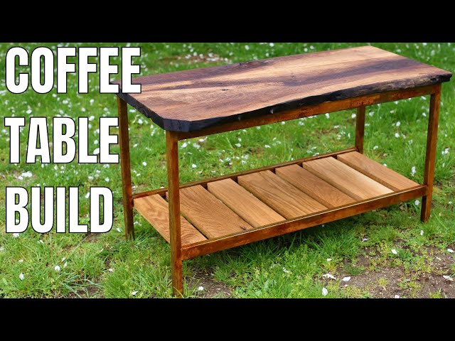 Building a Live Edge Coffee Table with Metal Base // Woodworking & Welding