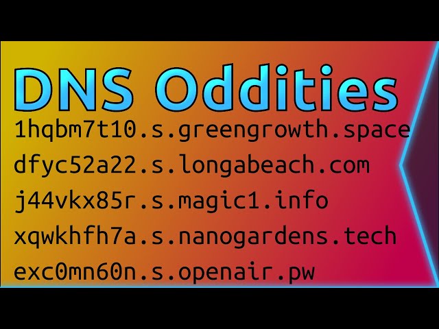 Discussing Oddities With DNS and SubDomains