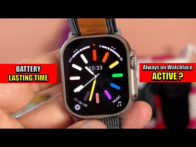 HELLO WATCH 3 Battery Time with AOD - APPLE Watch ULTRA Clone