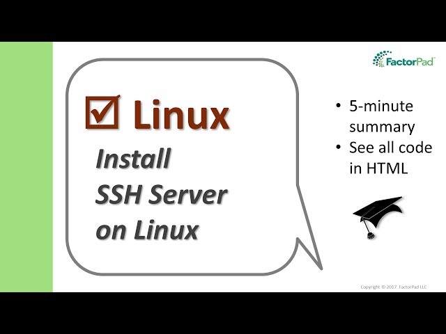 Install SSH Server on Linux