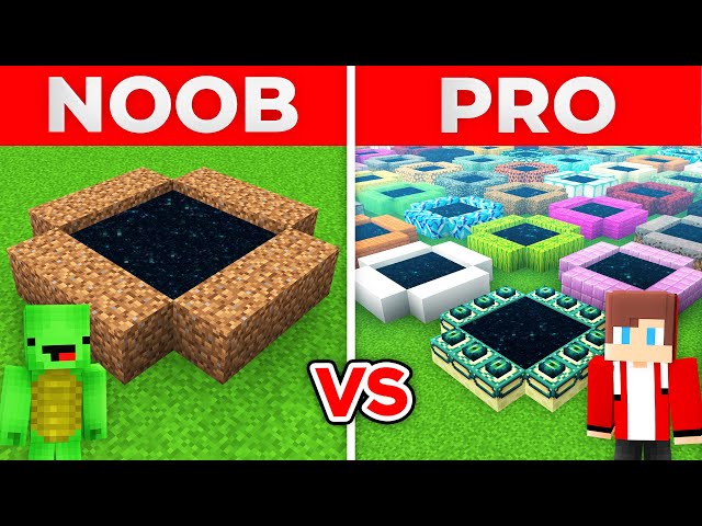 JJ And Mikey 1 vs 1000 NEW ENDER PORTALS at ONCE in Minecraft Maizen