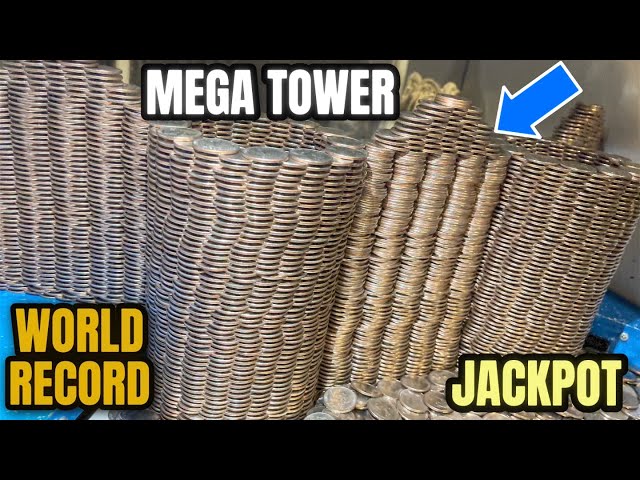 ✅WORLD’S “BIGGEST” QUARTER TOWER EVER BUILT CRASHES DOWN! HIGH LIMIT COIN PUSHER $10,000.00 BUY IN!