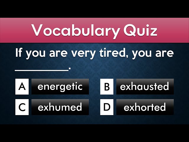 English Vocabulary Quiz | Intermediate Level (B1 - B2)