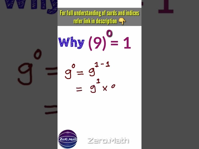 what is any number to power 0 #math #shorts #ytshorts #indices #multiplication