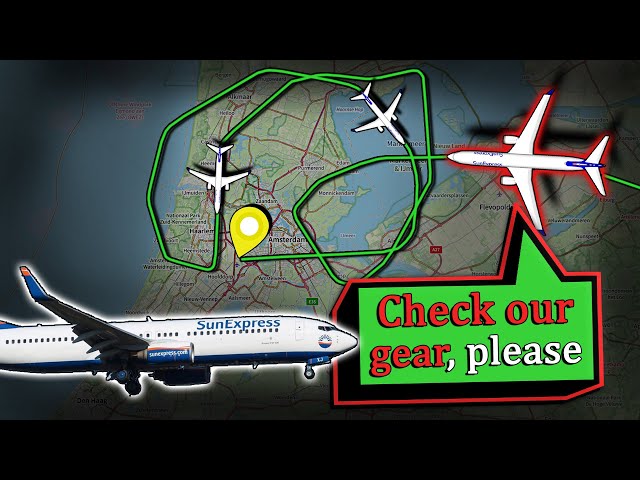 "Can you see our Landing Gear?" | Boeing B738 GEAR ISSUES at Amsterdam