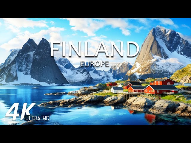FLYING OVER FINLAND (4K UHD) - Soothing Music With Wonderful Nature Videos For Relaxation