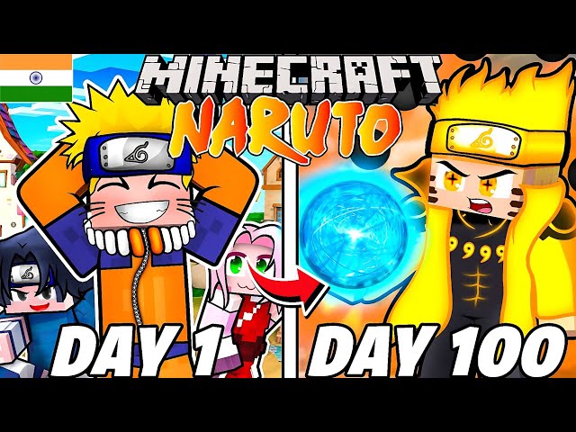 I survived 100 days as Naruto in minecraft , 100 days as naruto, wiz x
