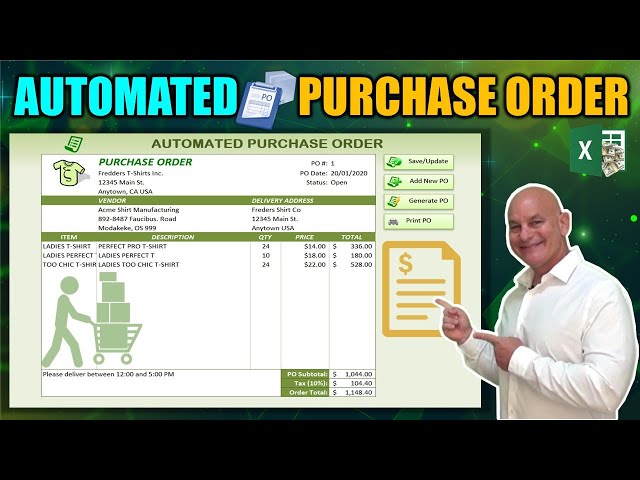 Learn How To Create This Automated Purchase Order Application In Excel While I Build It From Scratch