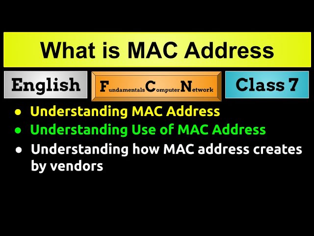 #7 FCN What is MAC Address in English | Huzefa #networking #computernetwork
