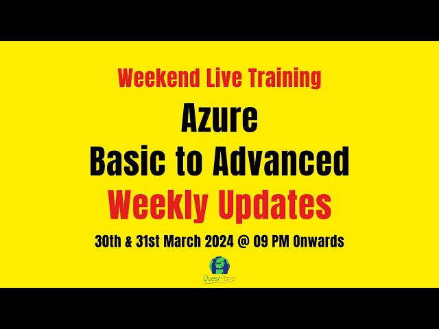 Azure Training update and revision of Azure Slots.