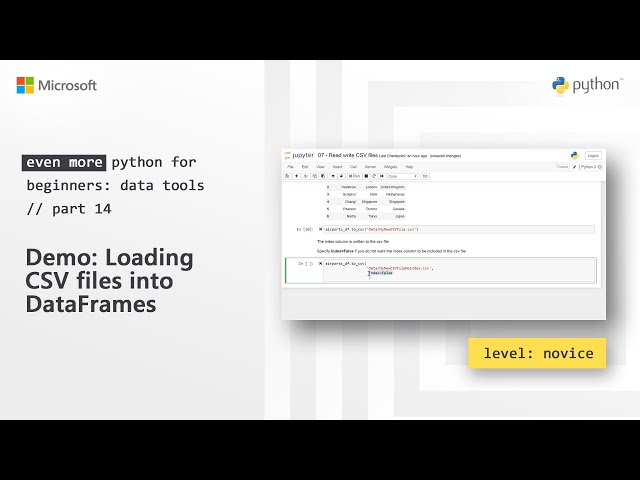 Demo: Loading CSV files into DataFrames | Even More Python for Beginners - Data Tools [14 of 31]