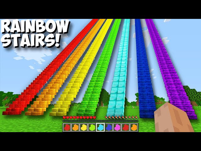 Where do lead the TALLEST RAINBOW STAIRS in Minecraft ! HIGH PASSAGE !