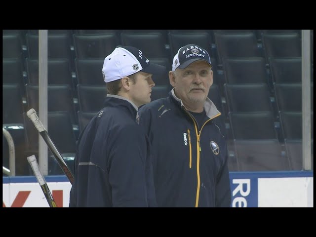 Sabres 'new' head coach Lindy Ruff talks to the media