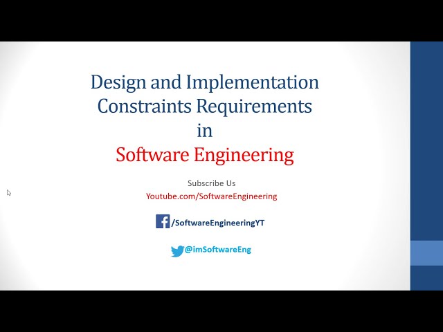 Design and implementation Constraints in Software Engineering | Requirement Engineering