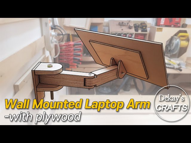 Wall Mounted Laptop Articulating Arm│벽걸이 노트북 관절 거치대 모니터암 [woodworks/목공 DIY]