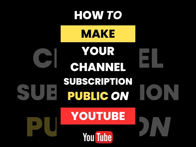 #howto Make Your Channel Subscription Public on YouTube #guide #tutorial