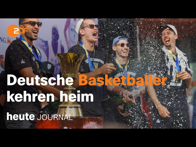 heute journal vom 12.09.2023 Basketball-Weltmeister in Frankfurt, Woche der Pressefreiheit
