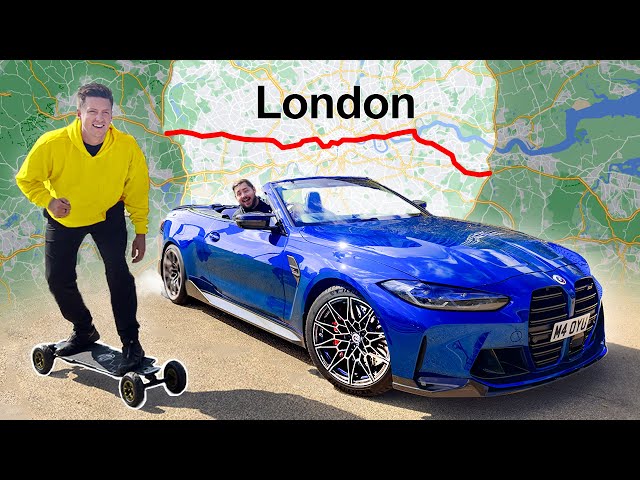 £1000 Skateboard vs £100,000 BMW M4 Race Across London