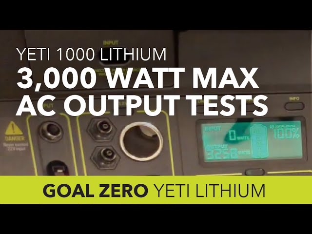 Goal Zero Yeti 1000 - 3,000 Watts Max AC Output Test