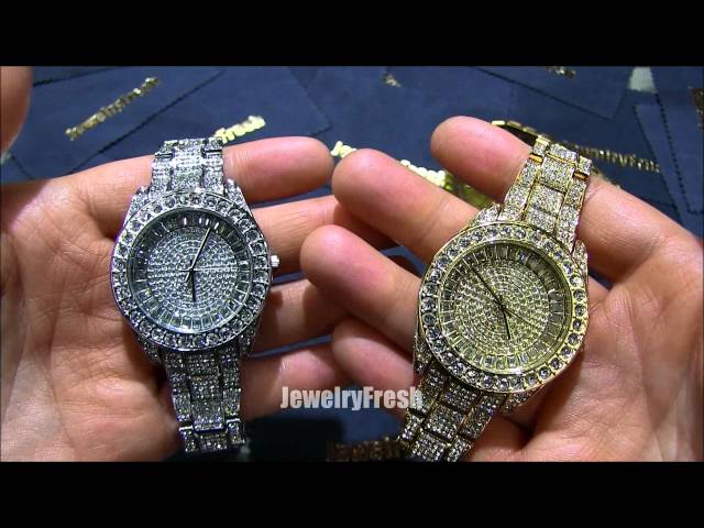 41mm Big Face Iced Out Rollie Style Watch by JewelryFresh
