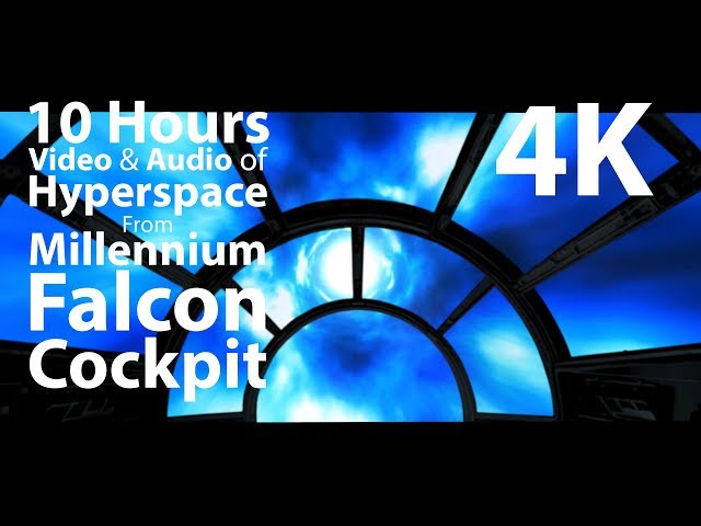 4K UHD 10 hours - Millennium Falcon Cockpit Hyperspace - relaxing, meditation, calming