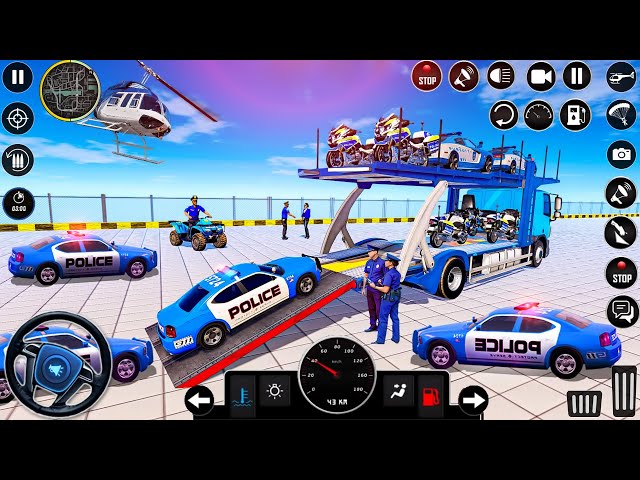 US Police Car Transport Trucks Driving - Car Transporter Trailer Driver Simulator - Android GamePlay